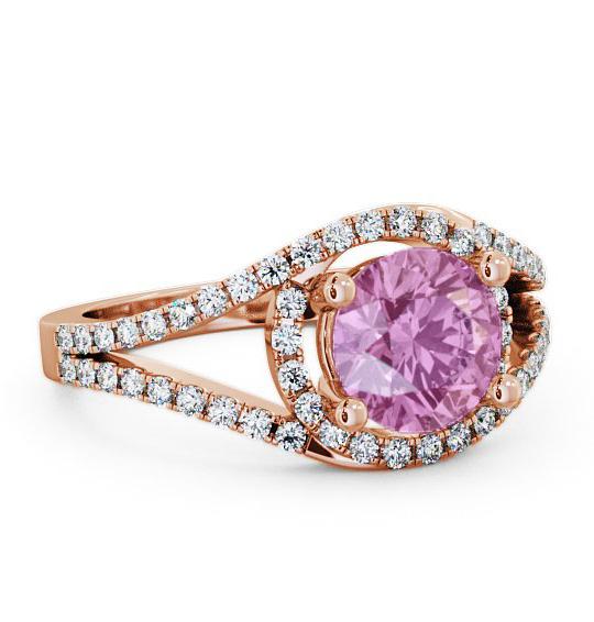 Halo Pink Sapphire and Diamond 1.94ct Ring 18K Rose Gold ENRD60GEM_RG_PS_THUMB1