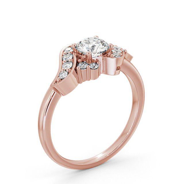 Round Diamond Engagement Ring 18K Rose Gold Solitaire - Marly ENRD61_RG_HAND