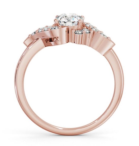 Round Diamond Unique Style Engagement Ring 9K Rose Gold Solitaire ENRD61_RG_THUMB1 