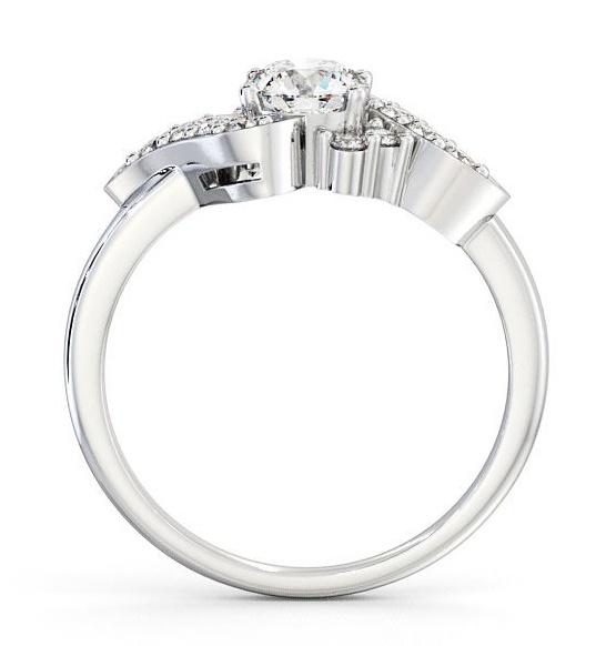 Round Diamond Unique Style Engagement Ring 18K White Gold Solitaire ENRD61_WG_thumb1.jpg 