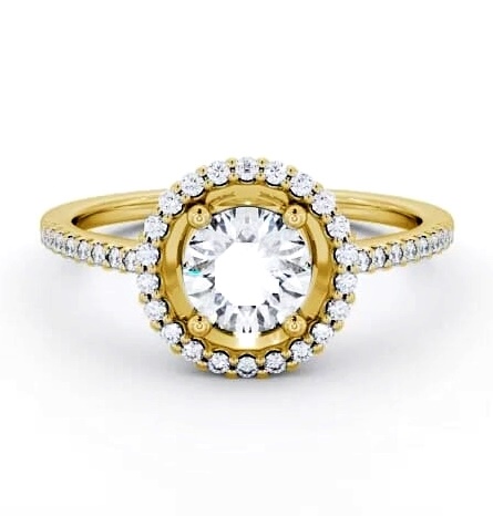 Halo Round Diamond Low Set Engagement Ring 18K Yellow Gold ENRD62_YG_THUMB2 