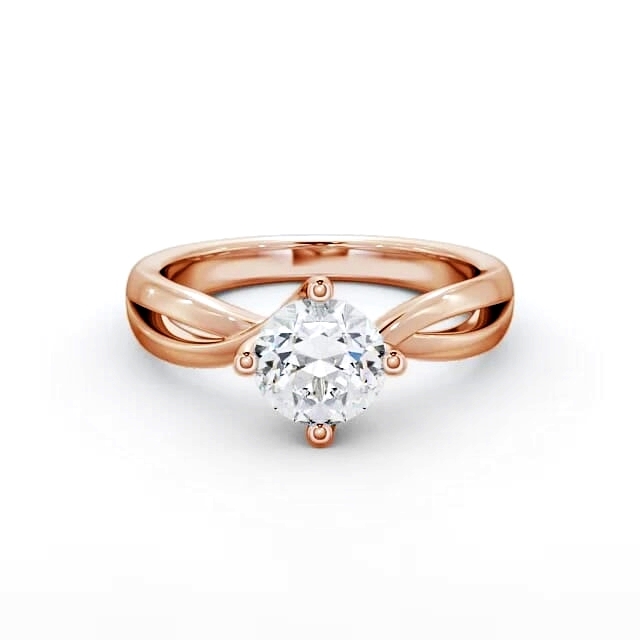 Round Diamond Engagement Ring 9K Rose Gold Solitaire - Ariella ENRD63_RG_HAND