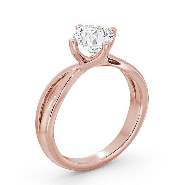 Round Diamond Engagement Ring 18K Rose Gold Solitaire - Ariella ENRD63_RG_HAND