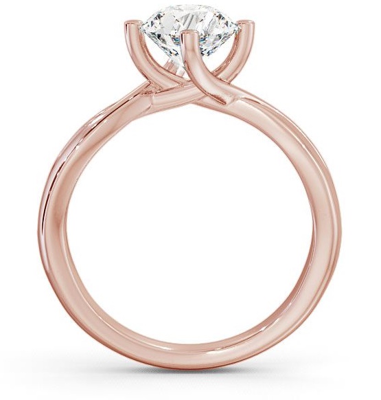 Round Diamond Open Band Engagement Ring 9K Rose Gold Solitaire ENRD63_RG_THUMB1