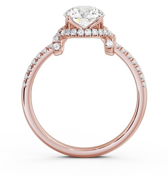 Halo Round Diamond Knott Design Engagement Ring 18K Rose Gold ENRD65_RG_THUMB1 