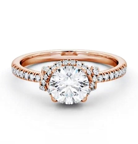 Halo Round Diamond Knott Design Engagement Ring 18K Rose Gold ENRD65_RG_THUMB2 