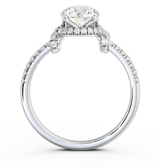 Halo Round Diamond Knott Design Engagement Ring Platinum ENRD65_WG_THUMB1 