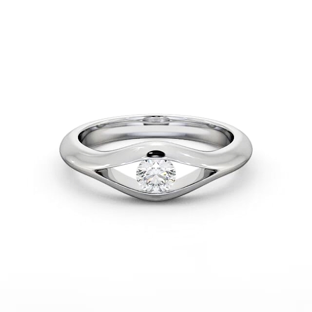 Round Diamond Engagement Ring Palladium Solitaire - Delaney ENRD66_WG_HAND