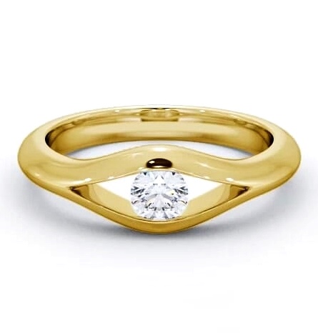 Round Diamond Tension Set Engagement Ring 9K Yellow Gold Solitaire ENRD66_YG_THUMB1
