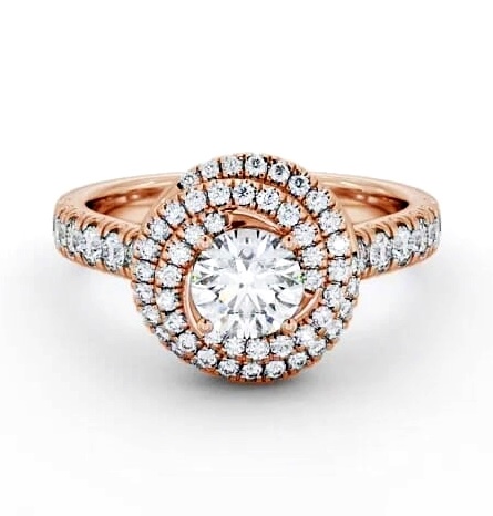 Halo 1.25ct Round Diamond Swirling Engagement Ring 18K Rose Gold ENRD68_RG_THUMB1