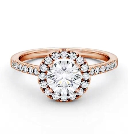 Halo Round Diamond Classic Engagement Ring 18K Rose Gold ENRD69_RG_THUMB2 