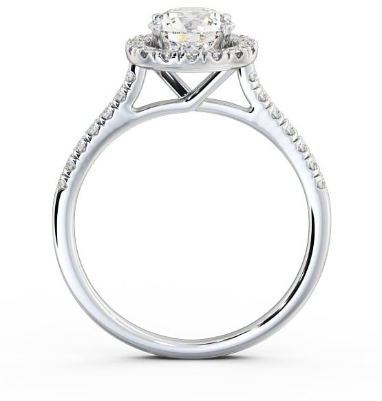 Halo Round Diamond Classic Engagement Ring 18K White Gold ENRD69_WG_THUMB1 
