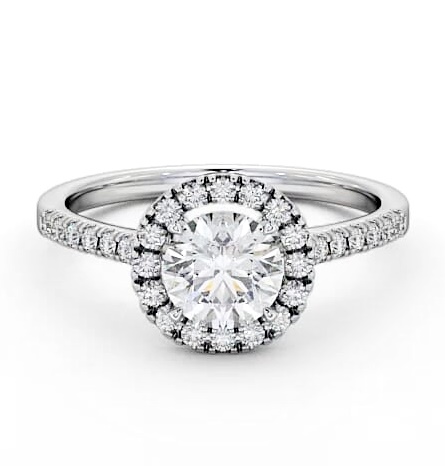 Halo Round Diamond Classic Engagement Ring 18K White Gold ENRD69_WG_THUMB2 