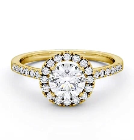 Halo Round Diamond Classic Engagement Ring 18K Yellow Gold ENRD69_YG_THUMB2 