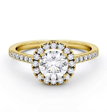 Halo Round Diamond Classic Engagement Ring 9K Yellow Gold ENRD69_YG_THUMB2 