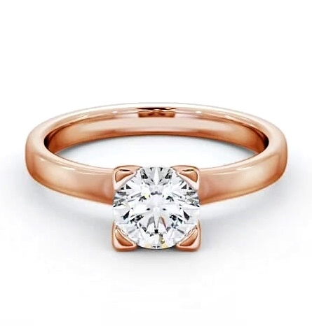 Round Diamond Modern Engagement Ring 9K Rose Gold Solitaire ENRD6_RG_THUMB1