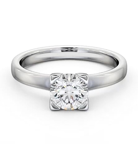 Round Diamond Modern Engagement Ring 18K White Gold Solitaire ENRD6_WG_THUMB1
