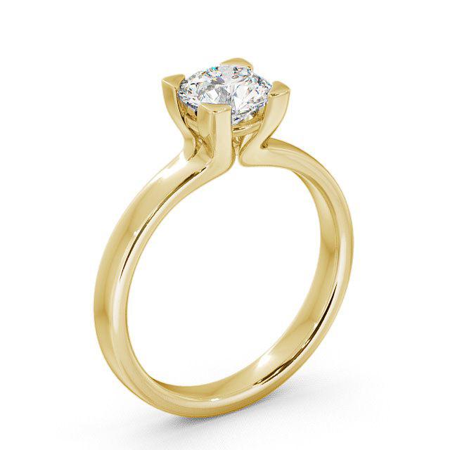 Round Diamond Engagement Ring 9K Yellow Gold Solitaire - Kezia ENRD6_YG_HAND
