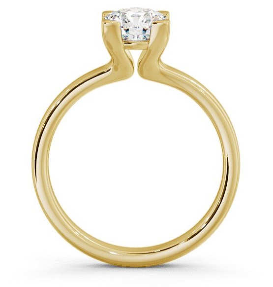 Round Diamond Modern Engagement Ring 9K Yellow Gold Solitaire ENRD6_YG_THUMB1