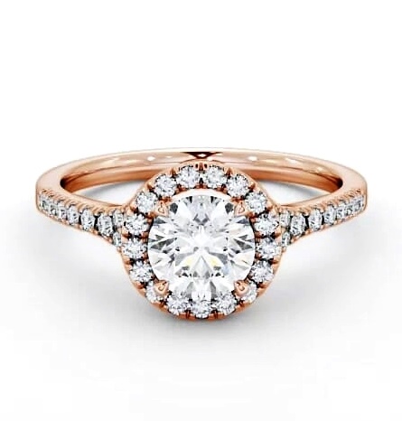 Halo Round Diamond Traditional Engagement Ring 18K Rose Gold ENRD71_RG_THUMB2 