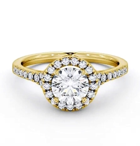 Halo Round Diamond Traditional Engagement Ring 9K Yellow Gold ENRD71_YG_THUMB2 