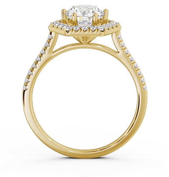 Halo Round Diamond Hexagon Design Engagement Ring 18K Yellow Gold ENRD73_YG_THUMB1 