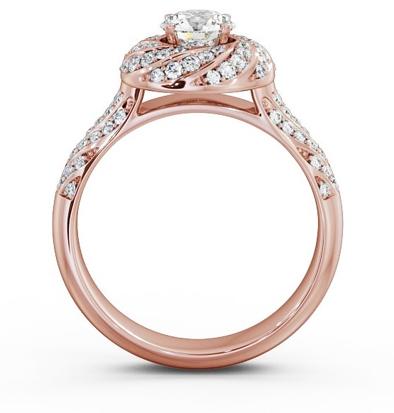 Halo 0.90ct Round Diamond Exquisite Engagement Ring 9K Rose Gold ENRD74_RG_THUMB1