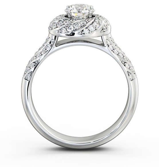Halo 0.90ct Round Diamond Exquisite Engagement Ring Platinum ENRD74_WG_THUMB1