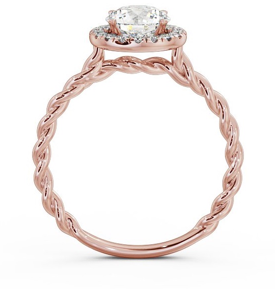 Halo Round Diamond Rope Style Band Engagement Ring 18K Rose Gold ENRD75_RG_THUMB1 