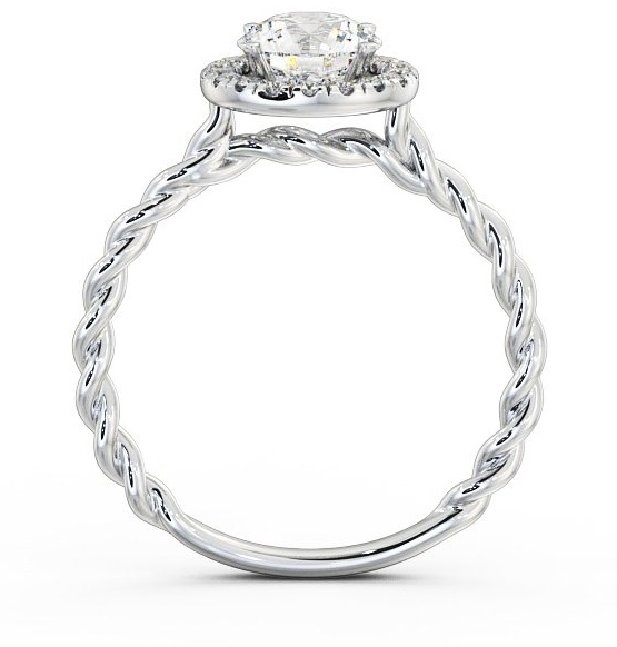 Halo Round Diamond Rope Style Band Engagement Ring 9K White Gold ENRD75_WG_THUMB1 