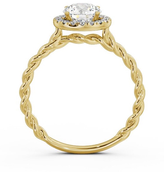 Halo Round Diamond Rope Style Band Engagement Ring 9K Yellow Gold ENRD75_YG_THUMB1 