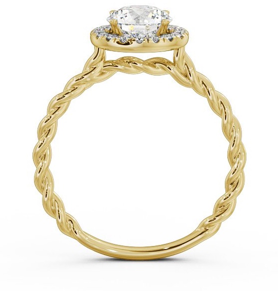 Halo Round Diamond Rope Style Band Engagement Ring 18K Yellow Gold ENRD75_YG_THUMB1 
