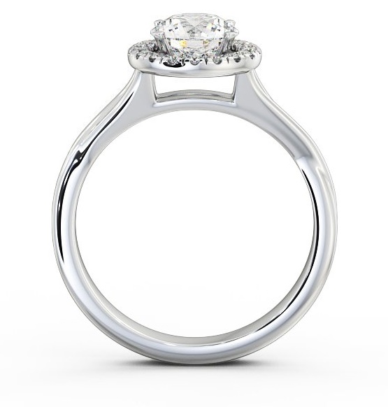 Halo Round Diamond Crossover Band Engagement Ring 18K White Gold ENRD76_WG_THUMB1 