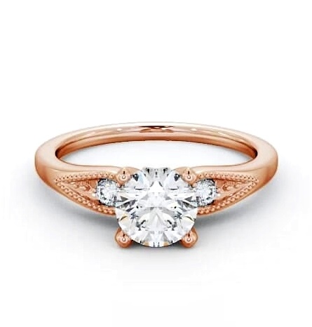 Round Diamond 4 Prong Engagement Ring 9K Rose Gold Solitaire ENRD78_RG_THUMB1