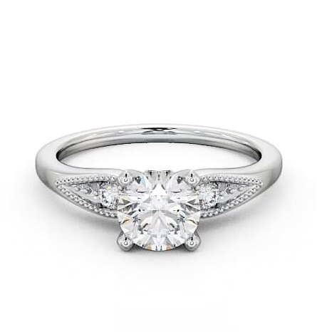 Round Diamond 4 Prong Engagement Ring 9K White Gold Solitaire ENRD78_WG_THUMB1