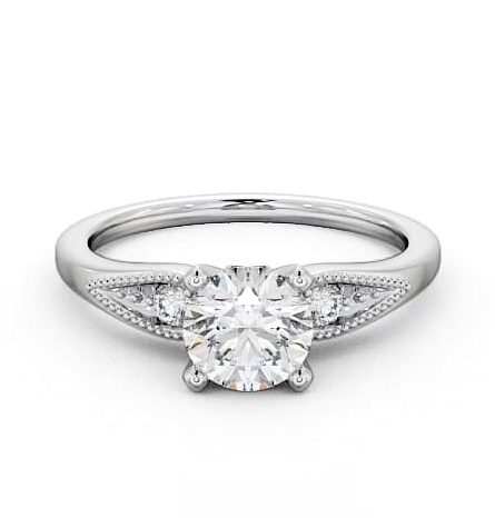 Round Diamond 4 Prong Engagement Ring 18K White Gold Solitaire ENRD78_WG_THUMB2 