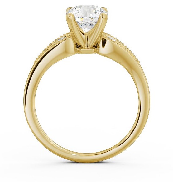 Round Diamond 4 Prong Engagement Ring 9K Yellow Gold Solitaire ENRD78_YG_THUMB1 