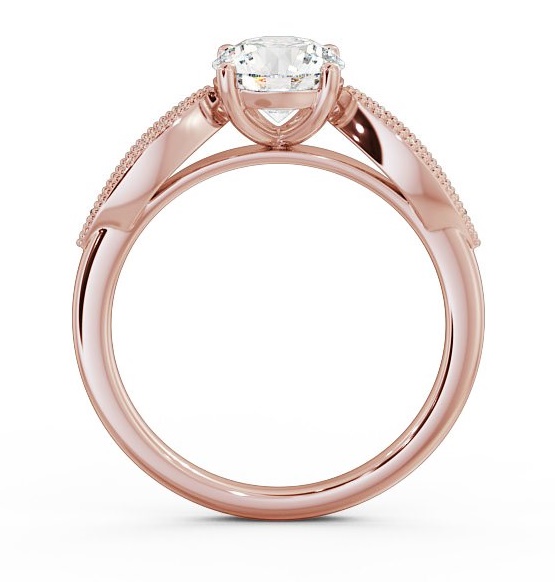 Round Diamond High Shoulder Engagement Ring 9K Rose Gold Solitaire ENRD79_RG_THUMB1 