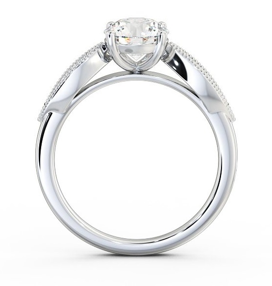 Round Diamond High Shoulder Engagement Ring Platinum Solitaire ENRD79_WG_THUMB1 