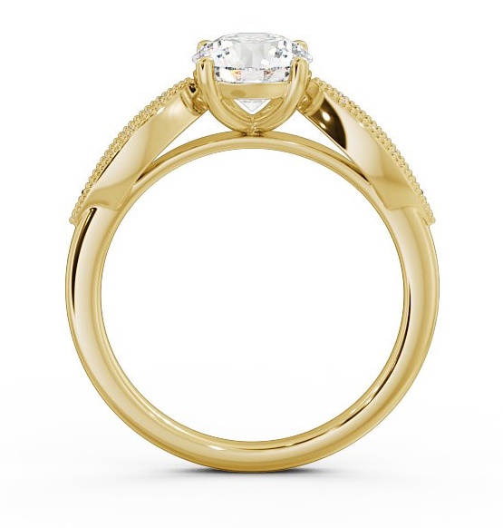 Round Diamond High Shoulder Engagement Ring 18K Yellow Gold Solitaire ENRD79_YG_THUMB1 