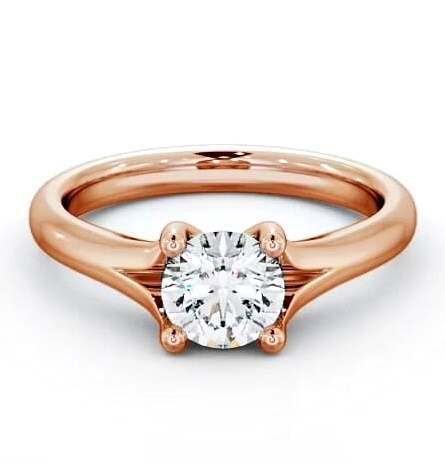 Round Diamond Split Band Engagement Ring 9K Rose Gold Solitaire ENRD7_RG_THUMB1