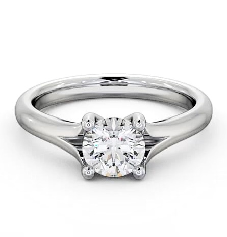 Round Diamond Split Band Engagement Ring 18K White Gold Solitaire ENRD7_WG_THUMB1