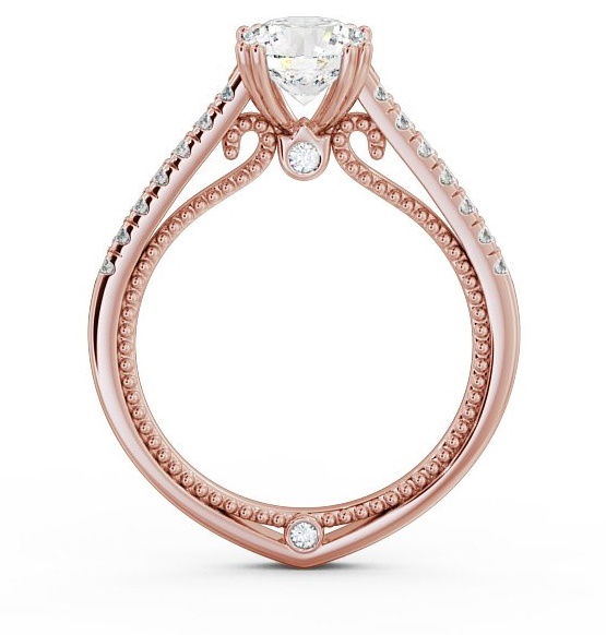 Round Diamond Unique Vintage Style Ring 18K Rose Gold Solitaire ENRD80_RG_THUMB1 