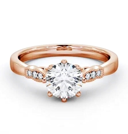 Round Diamond 8 Prong Engagement Ring 9K Rose Gold Solitaire ENRD81_RG_THUMB1