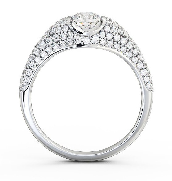Pave 1.02ct Round Diamond Tension Set Engagement Ring Platinum Solitaire ENRD83_WG_THUMB1