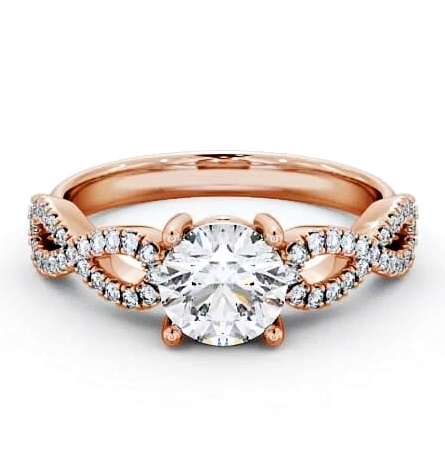 Round Diamond Infinity Style Band Ring 9K Rose Gold Solitaire ENRD84_RG_THUMB1