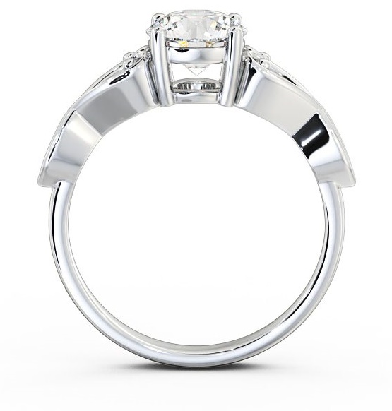 Round Diamond with Heart Band Engagement Ring 18K White Gold Solitaire ENRD86_WG_THUMB1 