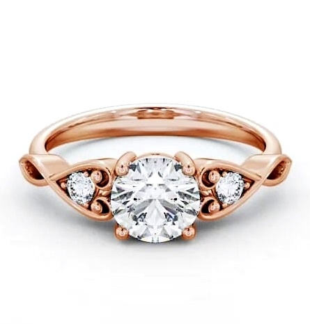 Marquise Diamond with Heart Band Ring 18K Rose Gold Solitaire ENRD86S_RG_THUMB1