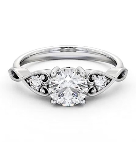 Marquise Diamond with Heart Band Engagement Ring Platinum Solitaire ENRD86S_WG_THUMB1
