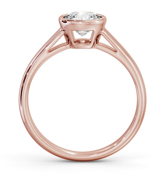 Round Diamond Open Bezel Engagement Ring 9K Rose Gold Solitaire ENRD88_RG_THUMB1 